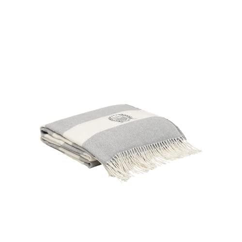 GANT Rugby Stripe Decke Farbe Grau 130x180cm Blockstreifen Stripes