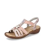 Rieker Damen Sandaletten 60855, Frauen Sandalen,Sommersandalen,bequem,Sommerschuhe,Freizeitschuhe,offene,Schuhe,Strandschuhe,rosa (31),39 EU / 6 UK