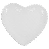 Assiette blanche en forme de cœur - assiette en céramique polyvalente en forme de cœur pouvant servir d'assiette à fruits, d'assiette à apéritif, d'assiette à petit-déjeuner, de plateau à salade ou de plat en forme de cœur