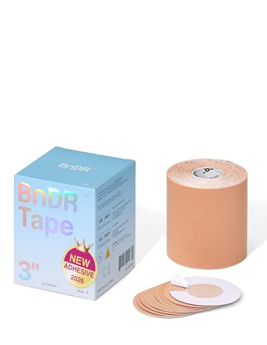 Cotton Chest Binding Tape with Nipple Covers for FTM Transgender Extra Wide 3in x 16.5 feet (Beige)
