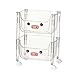 AFXGUSD Tiered Rolling Cart for Storage and Organization in Kitchen, Office, and Bathroom, u Shape 2 Layer