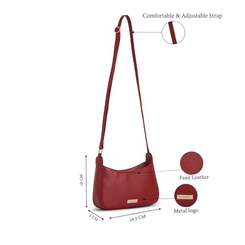 Image of Caprese Carol Small Sling Bag for Women with Adjustable Strap & Zip Closure for Comfortable Wear | Versatile Handbag for Everyday Use, Travel, and Special Occasions