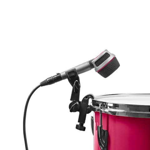 Austrian Audio DPH12 Mikrofonhalter für Schlagzeug und Percussion | Klemmt am Spannreifen der Trommel, Verlängerungsstange für bis zu 10 cm Höhe, 2 Schraubgelenke, für 3/8 Zoll Gewinde