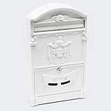 Con placa de identificación Buzón diseño Antiguo Decorativo Pared Blanco llaves Cerradura Placa Identificación