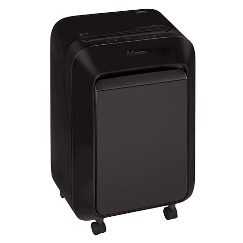 Fellowes Distruggi Documenti A Microframmento LX211, 16 Fogli, Per Piccolo Ufficio, Da 1 A 3 Utenti, Distruggidocumenti Con Tecnologia Intellibar, 100% Anti Inceppamento E Safesense, Nero