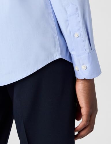 Tommy Hilfiger Boys Oxford Long Sleeve Dress Shirt, Collared Button-Down with Chest Pocket, Regular Fit, Medium Blue, 10 Husky - image 4