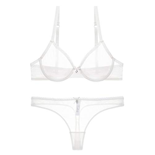 Soutien-gorge push-up blanc en dentelle transparente 85B : le galbe parfait au quotidien