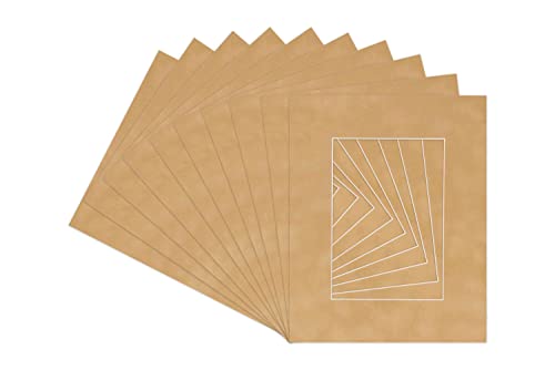 11x14 Mat for 8x10 Photo - Precut Beige Suede Picture Matboard for Frames Measuring 11 x 14 Inches - Bevel Cut Matte to Display Art 8 x 10 Inches - Acid Free ONE MAT with Backing Board & Clear Bag