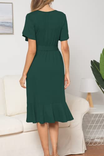 levaca-Womens-Plain-Casual-Flowy-Short-Sleeve-Midi-Dress-with-Belt