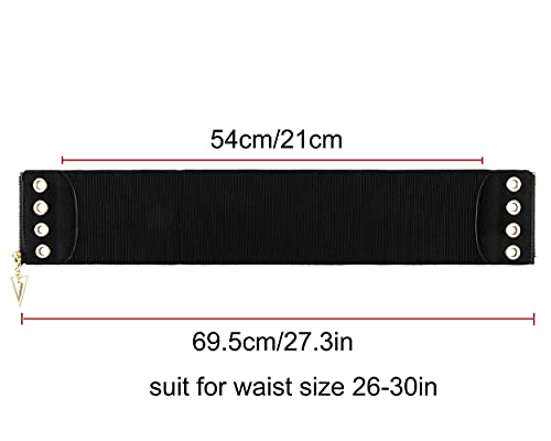 Ayliss Women Wide Elastic Waist Belt Cinch Stretch Fashion Waistband Stretchy Dress Belt Band Wrap Vintage Lady Dresses2