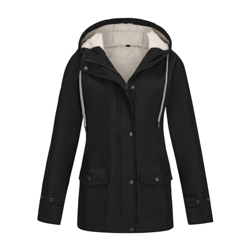 Veste demi-saison femme longue veste de pluie unie zippée à capuche