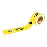 Marine-Rohrmarkierer – Erdgas-Sicherheitsetiketten für Boot, wasserfeste, selbstklebende Rohr-Identifikationsaufkleber, 2,5 cm H x 20,3 cm B, 25 Stück/Rolle (Erdgas)