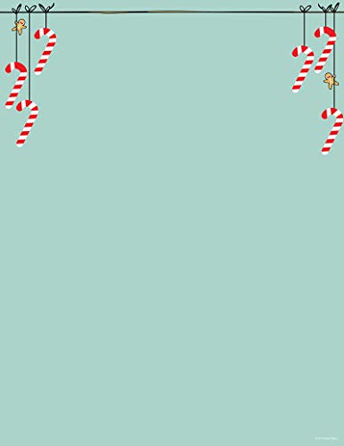 Papier lettres Minty Candy Canes 2019107 boîte 80 feuilles vœux