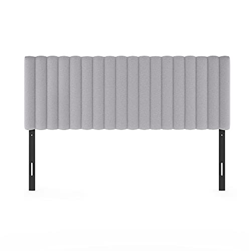 Image of Furinno Roanne Upholstered Tufted Headboard, Glacier, Queen | Wooden Headboard, Bed Frame Mount Head Board, Easy Assembly, for Bedroom, Dorm