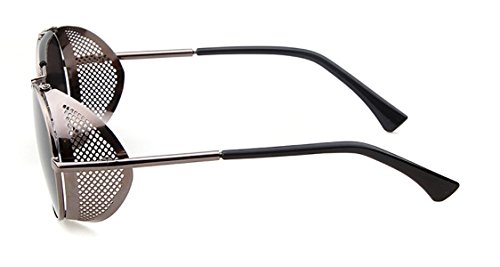 Chezi Metal Frame Fold-in Mesh Side Shield Oval Sunglasses2