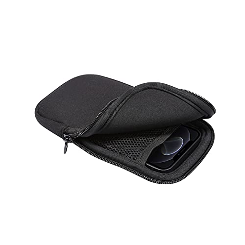 Hojaster Neoprene Phone Sleeve Pouch W/Neck Lanyard Wallet For Men Women Carrying Case For Iphone 13 Pro Max, Galaxy S20 S10 S9 S8 A50 A50S A51 A30 A30S A10S A10E A20 A40, Pixel 4A(Black2, Large) #TOP4
