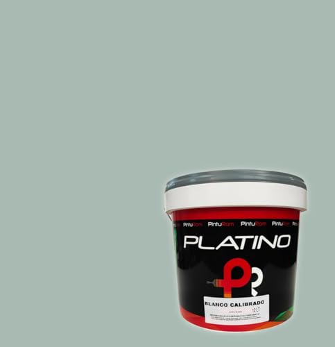 Pintura de interior colores Platino Color, Alto rendimiento 8-12 m²/l., excelente cubrición y lavabilidad, protección antimoho. (VERDE OLIVA, 4 Litros)