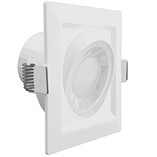 Preisvergleich Produktbild LED Einbaustrahler dimmbar 8W schwenkbar drehbar wassergeschützt IP44 eckig, ultrawarmweiss