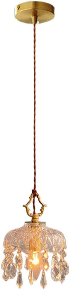 Suspension en cristal luminaire suspendu vintage verre laiton doré