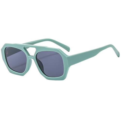 Lunettes de soleil géométriques haut de gamme style rétro hexagonal
