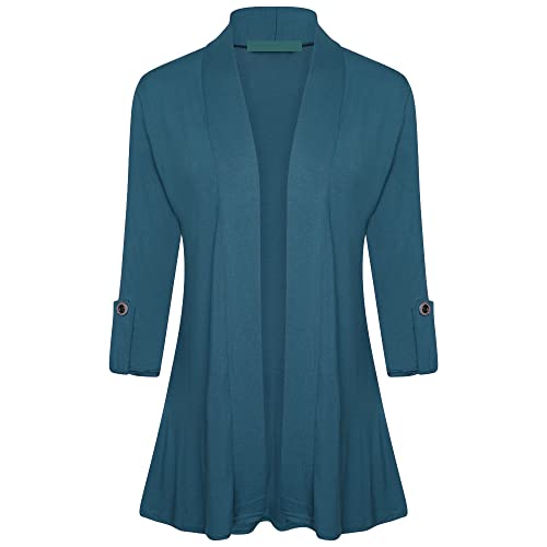Image of Loxdonz Women's Open Front Cardigans Casual 3 /4 Sleeve Cardigan Soft Lightweight Top