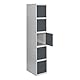 SimonRack SimonLocker Umkleidekabine aus Metall, 5 Türen, inkl. Schlüssel, 1800 x 400 x 500 mm, Grau/Anthrazit