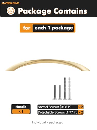 Image of Brushed Gold Cabinet Pulls 7.56 Inch Arch Twisted Brass Handles Drawer Kitchen Cupboard Bathroom Dresser Cabinet Hardware Zinc Alloy 5 Pack
