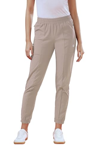 Image of TECHNOSPORT Women's Relaxed Fit Active Sports Joggers with DURACOOL Technology Mid Rise Drawstring Track Pants with Pockets Moisture Wicking Polyester Athleisure Workout Running Lounge Wear