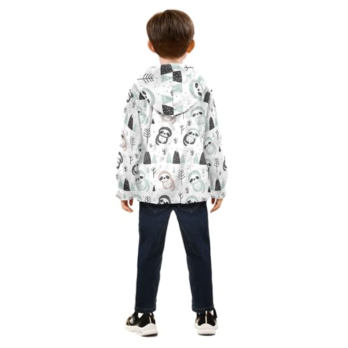 CHIFIGNO Cute Sloth Toddler Boy Jacket Thickened Warm Soft Comfy Warm up Jacket with Arctic Fleece Lining 9-10Y4