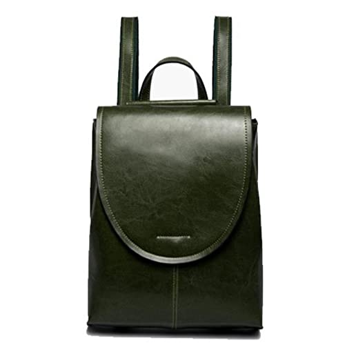 Leather Backpack Travel Bag Women Daypack Hiking Backpacks, Green, One Size