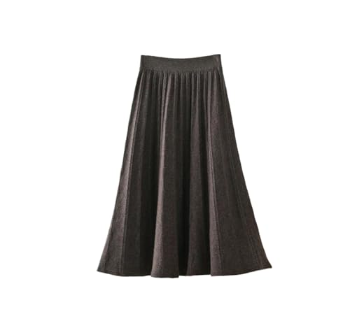 Women Solid Color A-Line Pleated Casual Midi Skirts Long Pleated Soft Dress Skirt