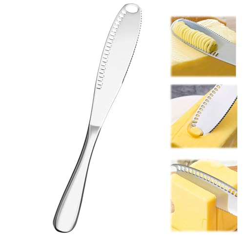 ALLOMN 3-in-1 Butter Knife, Stainless Steel Butter Knives Butters Knives