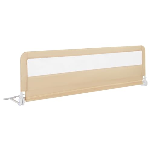 RELAX4LIFE Sponda Letto per Bambini 180cm/150cm, Barriera di Sicurezza, Traspirante e Pieghevole, Sbarra Letto per Letti Singoli e Matrimoniali (180 x 41 x 55 cm,Beige)