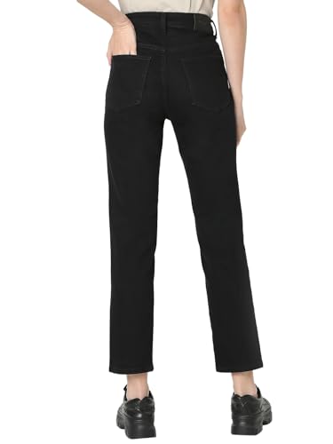 Image of VERO MODA Women Straight Fit High-Rise Clean Look Stretchable Jeans
