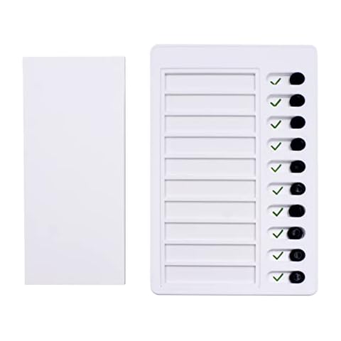 Portable RV Checklist Memo Board Daily Affairs Checklist My Chores Plastic Board with Slider for RV Home Travel Planning Reminder Tool to Do List,Included 10pcs White Cards Cover