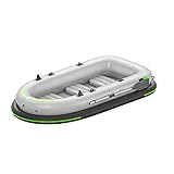 【DISEÑO PERFECTO】 Nuestro bote inflable es más liviano, cosido a mano, de diseño liviano, con una fuga de agua de doble propósito en la parte inferior para sostener el casco estable, sentado en cualquier posición en el bote, es muy estable y no se inclina y dar la vuelta