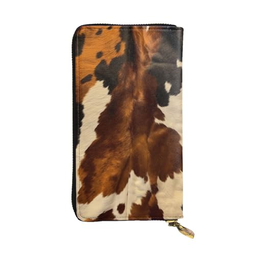 Porte-cartes de crédit grande capacité en cuir de vache avec pochette de téléphone mixte