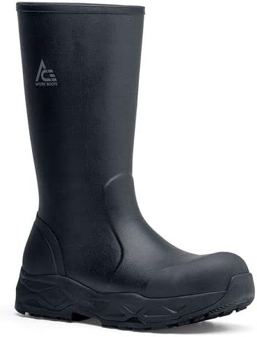 ACE Work Boots Raptor, Men's, Women's, Unisex 15" Nano Composite Toe (NCT) Slip Resistant Work Boots, Water Resistant, Black, Men's 5 / Women's 7 | Image 1