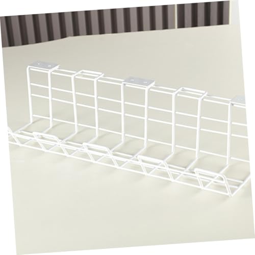 Organizador de cables bajo escritorio de material de hierro resistente, bandeja para manejo de cables bajo mesa miniatura 6