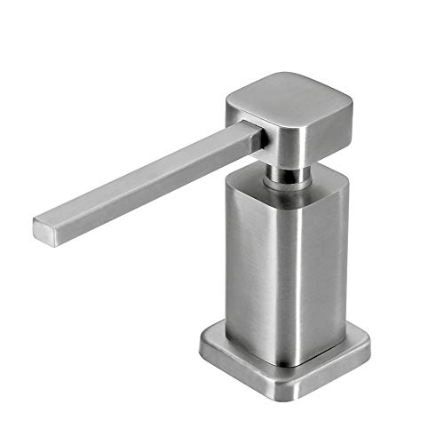 Preisvergleich Produktbild Churun Edelstahl Spüle Seifenspender Einbau Gebürstetes Nickel Spülmittelspender Küche Nachfüllbar Seifendosierer Flüssigseifenspender für Spülbecken Küchenspülen Zubehör Set (Quadratische Erhöhung)