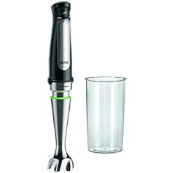 Batidora Braun Minipimer 1000W Braun Hogar Minipimer 7 MQ7000X - Batidora de Mano de 1000W, Tecnología Active Blade, Powerbell Plus y SplashControl, Control de Velocidad Automático, Vaso Medidor de 600 ml, Color Negro