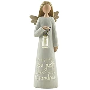 Blossom Bucket Grandma Angel W/Clear VASE Decoration, Multi-Color