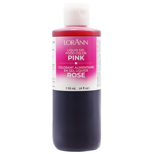 LorAnn Pink Liquid Gel Color, 4 ounce squeeze bottle
