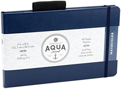 Pentalic 5" x 8" Aqua Journal, Watercolor, 48 Pages, Blue