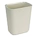 10 gal Fiberglass Rectangular Fire-Resistant Wastebasket, Open, Beige