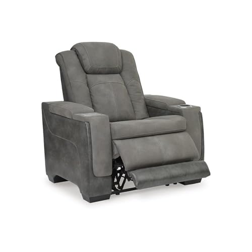 Sillón reclinable moderno gris con control USB miniatura 5