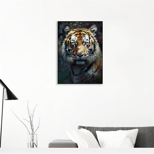 Peinture tigre abstrait pour dynamiser un mur blanc - 5