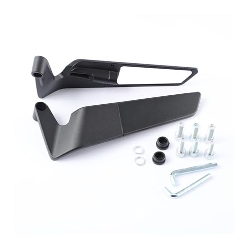 Espejo retrovisor de ala fija para moto con reflector plegable de aluminio CNC universal