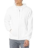 Jerzees Men's Fleece Hoodie, Full Zip-White, Medium