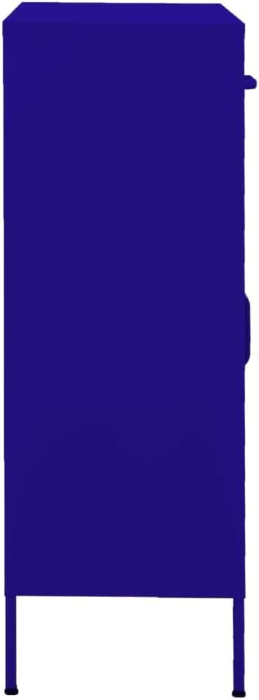 Çelik modern büfe, lacivert, 80 x 35 x 101,5 cm, ayarlanabilir raflı, taşıma kapasitesi 90 kg, oturma odası, mutfak ve koridor, sağlam ve şık.